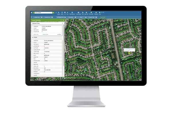 CanMap Address Points shown as rooftop-accurate address markers on a map.