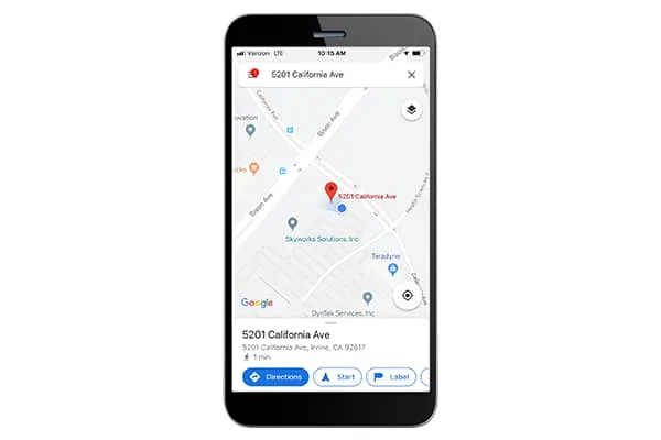 A mapping app built on SpatialStream running on a smartphone.