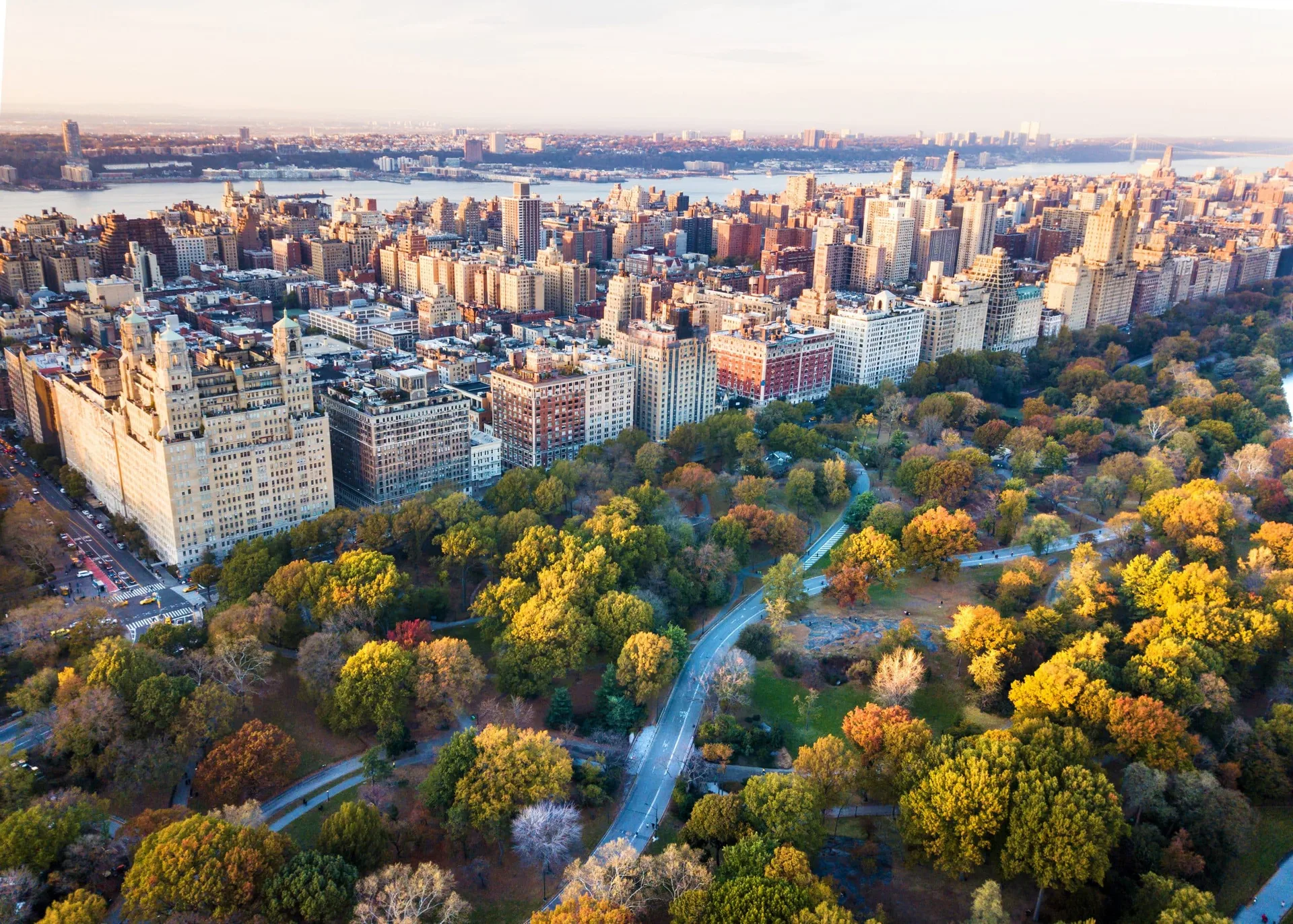 New,York,Panorama,Shot,From,Central,Park,,Aerial,View,In