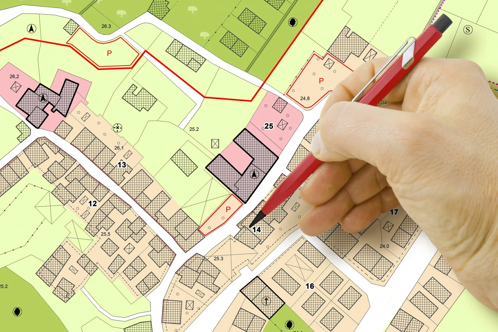 Engineer,Drawing,Over,An,Imaginary,General,Urban,Plan,Of,Territory
