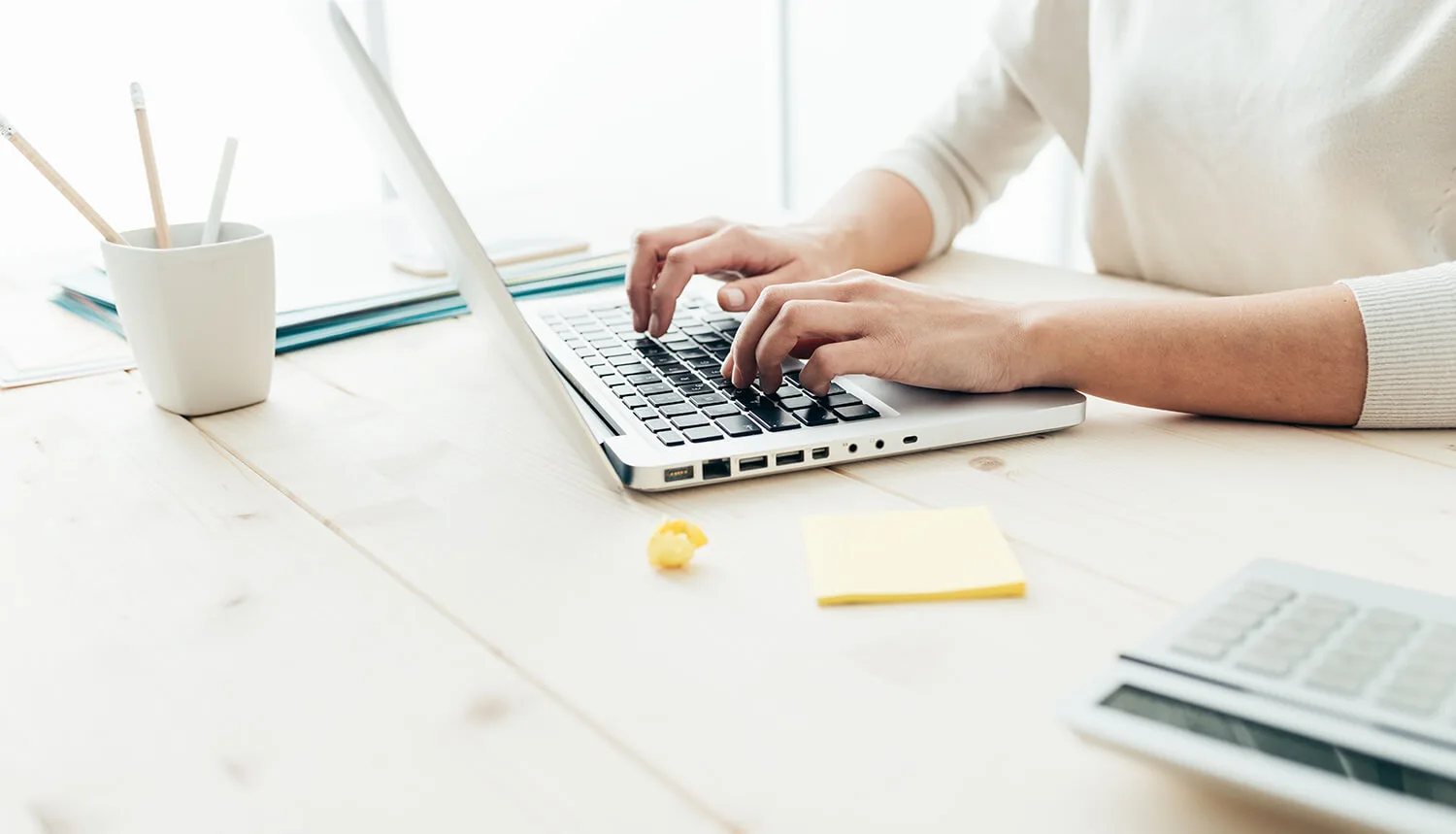 Hands on a computer