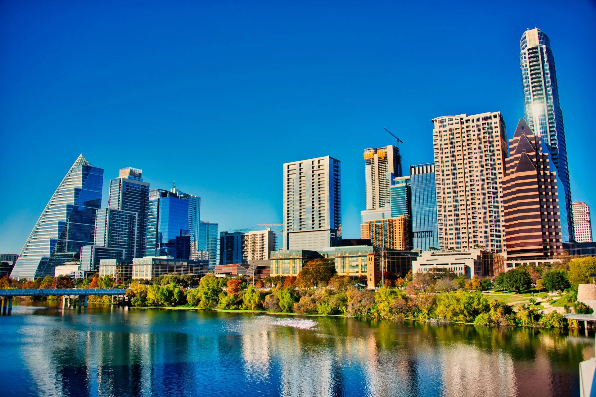 Downtown Austin skyline with high-rise office and residential buildings, reflecting urban commercial real estate activity
